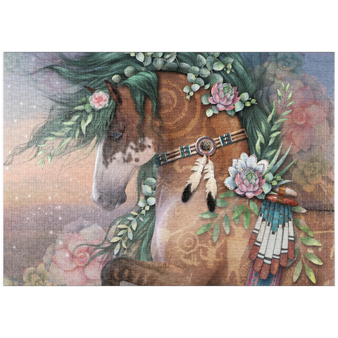 Darstellung des Puzzle Motivs Das Herz der Erde – Laurie Prindle puzzleplate Earths Heart Horse Laurie Prindle 1000 Puzzle