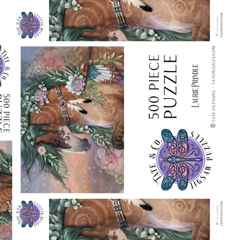 Darstellung des Puzzle Motivs Das Herz der Erde – Laurie Prindle Earths Heart Horse Laurie Prindle 500 Puzzle Schachtel 3D Modell