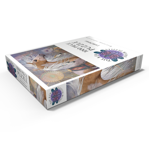 Darstellung des Puzzle Motivs Sommersonnenwende-Pferd - Laurie Prindle Summer Solstice Horse Laurie Prindle 1000 Puzzle Schachtel Ansicht1