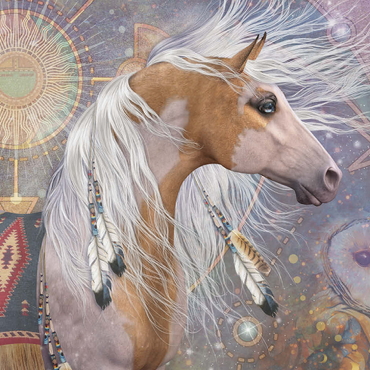 Darstellung des Puzzle Motivs Summer Solstice Horse Laurie Prindle 500 Puzzle 3D Modell