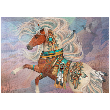 Darstellung des Puzzle Motivs puzzleplate Redrock Mystic Horse Laurie Prindle 1000 Puzzle