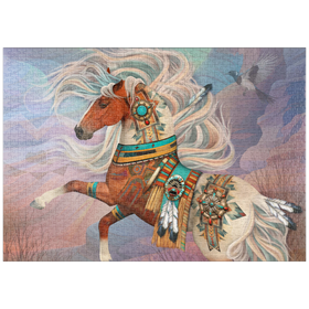 Darstellung des Puzzle Motivs Redrock Mystic Horse – Laurie Prindle - Puzzleteile: 1000