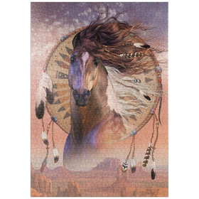 Darstellung des Puzzle-Motivs Native Son Native American Horse - Laurie Prindle – Puzzleteile: 1000