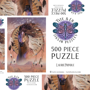Darstellung des Puzzle Motivs Native Son Native American Horse Laurie Prindle 500 Puzzle Schachtel 3D Modell