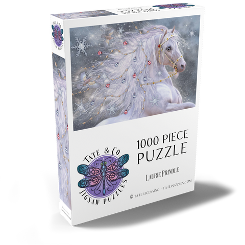 Darstellung des Puzzle Motivs Weihnachtszauber Pferd - Laurie Prindle Christmas Magic Horse Laurie Prindle 1000 Puzzle Schachtel Ansicht2