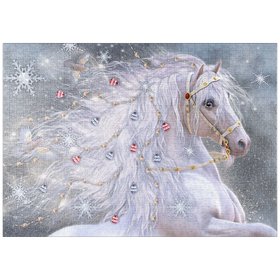 Darstellung des Puzzle-Motivs Weihnachtszauber Pferd - Laurie Prindle – Puzzleteile: 1000