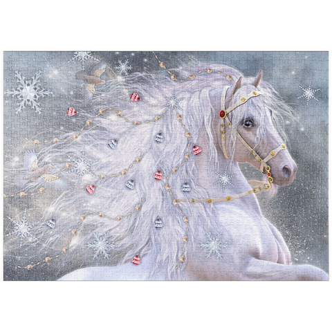 Darstellung des Puzzle Motivs Weihnachtszauber Pferd - Laurie Prindle puzzleplate Christmas Magic Horse Laurie Prindle 1000 Puzzle