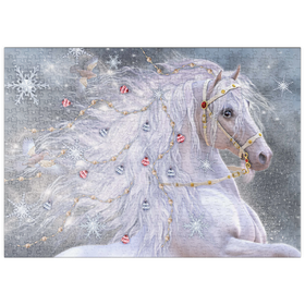 Darstellung des Puzzle-Motivs Weihnachtszauber Pferd - Laurie Prindle – Puzzleteile: 500