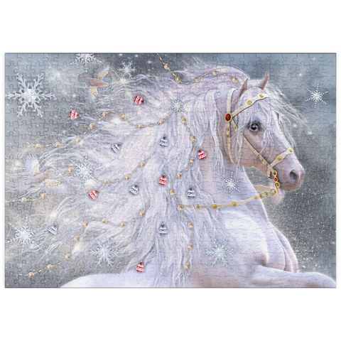 Darstellung des Puzzle Motivs Weihnachtszauber Pferd - Laurie Prindle puzzleplate Christmas Magic Horse Laurie Prindle 500 Puzzle