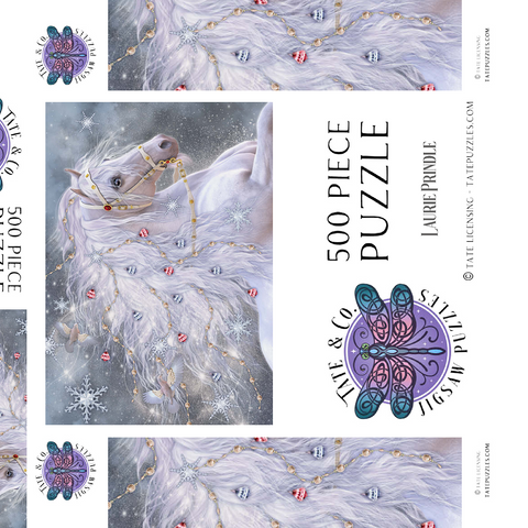 Darstellung des Puzzle Motivs Weihnachtszauber Pferd - Laurie Prindle Christmas Magic Horse Laurie Prindle 500 Puzzle Schachtel 3D Modell