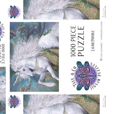 Darstellung des Puzzle Motivs Kieran Einhorn - Laurie Prindle Kieran Unicorn Laurie Prindle 1000 Puzzle Schachtel 3D Modell