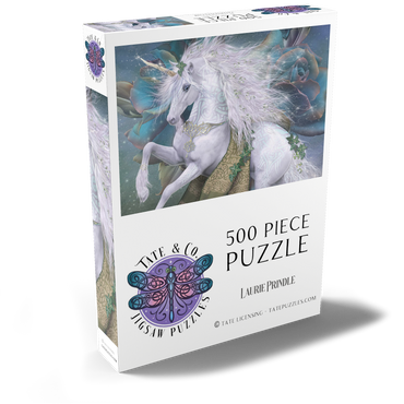 Darstellung des Puzzle Motivs Kieran Unicorn Laurie Prindle 500 Puzzle Schachtel Ansicht2