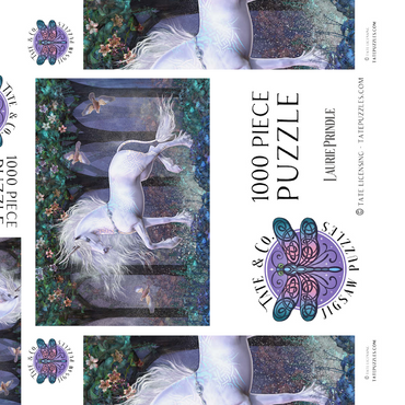 Darstellung des Puzzle Motivs Sacred Grove Unicorn Laurie Prindle 1000 Puzzle Schachtel 3D Modell