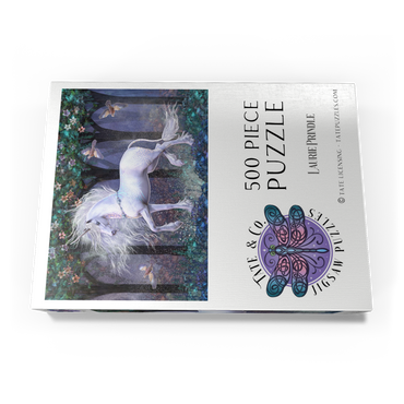 Darstellung des Puzzle Motivs Sacred Grove Unicorn Laurie Prindle 500 Puzzle Schachtel Ansicht3