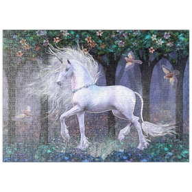 Darstellung des Puzzle Motivs Sacred Grove Unicorn - Laurie Prindle - Puzzleteile: 500