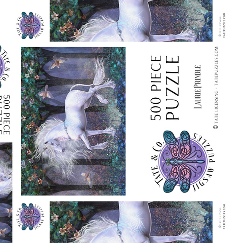 Darstellung des Puzzle Motivs Sacred Grove Unicorn - Laurie Prindle Sacred Grove Unicorn Laurie Prindle 500 Puzzle Schachtel 3D Modell