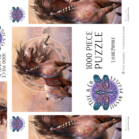 Darstellung des Puzzle Motivs Spirit Warrior Native American Horse - Laurie Prindle Spirit Warrior Native American Horse Laurie Prindle 1000 Puzzle Schachtel 3D Modell