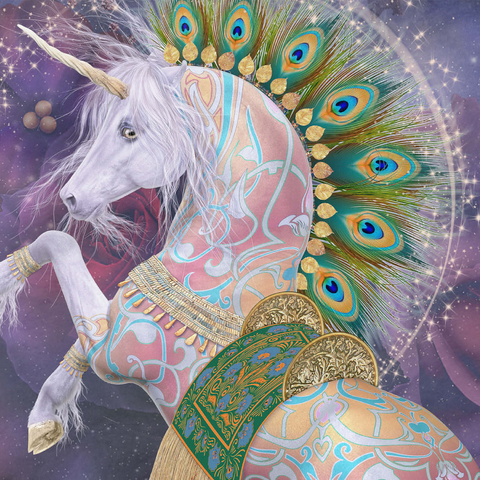 Darstellung des Puzzle Motivs Soraya Einhorn Laurie Prindle Soraya Unicorn Laurie Prindle 1000 Puzzle 3D Modell