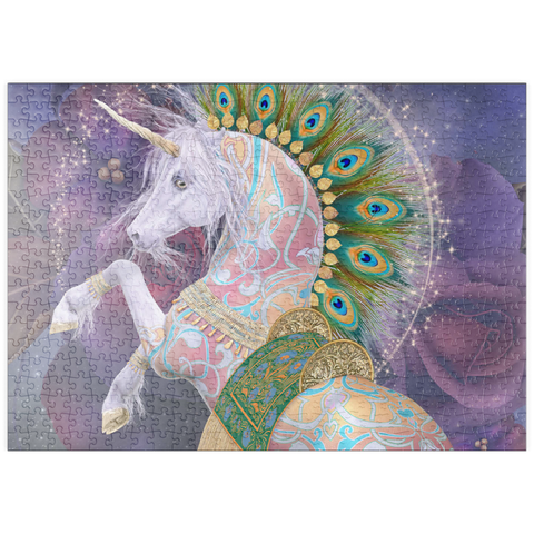 Darstellung des Puzzle Motivs Soraya Einhorn Laurie Prindle puzzleplate Soraya Unicorn Laurie Prindle 500 Puzzle