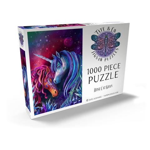 Darstellung des Puzzle Motivs Kristallgarten-Einhörner - Rose Cat Khan Crystal Garden Unicorns - Rose Cat Khan 1000 Puzzle Schachtel Ansicht2