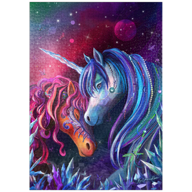 Darstellung des Puzzle Motivs Kristallgarten-Einhörner - Rose Cat Khan - Puzzleteile: 1000