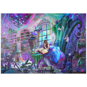 Darstellung des Puzzle-Motivs Magic Study Violet Edition - Rose Cat Khan – Puzzleteile: 1000