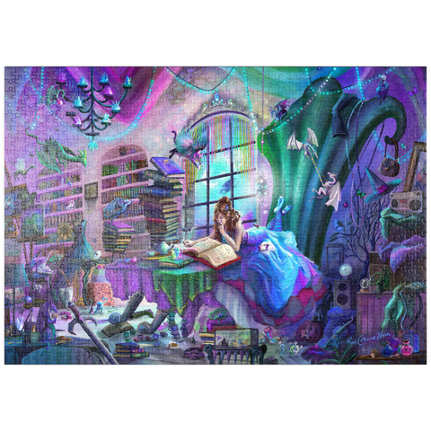 Darstellung des Puzzle Motivs Magic Study Violet Edition - Rose Cat Khan puzzleplate Magic Study Violet Edition - Rose Cat Khan 1000 Puzzle
