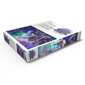 Darstellung des Puzzle Motivs Magic Study Violet Edition - Rose Cat Khan - Puzzleteile: 500