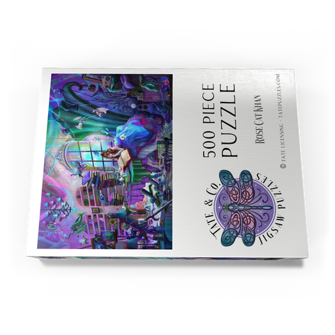 Darstellung des Puzzle Motivs Magic Study Violet Edition - Rose Cat Khan Magic Study Violet Edition - Rose Cat Khan 500 Puzzle Schachtel Ansicht3