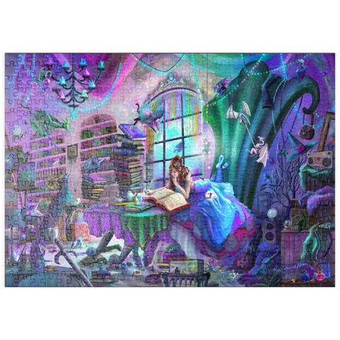 Darstellung des Puzzle Motivs Magic Study Violet Edition - Rose Cat Khan puzzleplate Magic Study Violet Edition - Rose Cat Khan 500 Puzzle