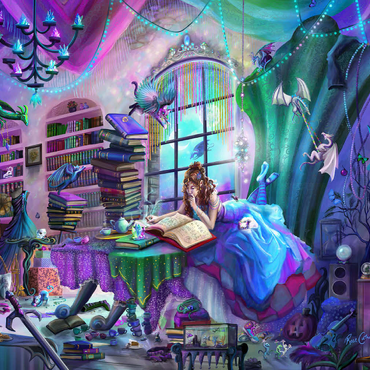 Darstellung des Puzzle Motivs Magic Study Violet Edition - Rose Cat Khan 500 Puzzle 3D Modell