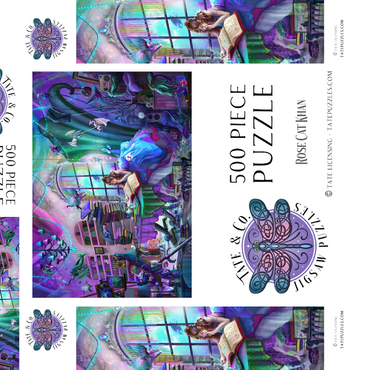 Darstellung des Puzzle Motivs Magic Study Violet Edition - Rose Cat Khan 500 Puzzle Schachtel 3D Modell