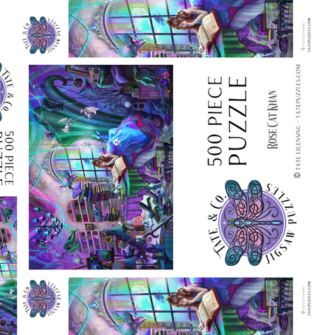 Darstellung des Puzzle Motivs Magic Study Violet Edition - Rose Cat Khan Magic Study Violet Edition - Rose Cat Khan 500 Puzzle Schachtel 3D Modell