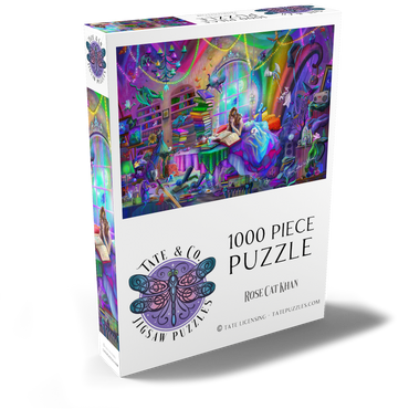 Darstellung des Puzzle Motivs Magic Study Rainbow Edition - Rose Cat Khan 1000 Puzzle Schachtel Ansicht2