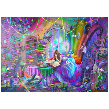 Darstellung des Puzzle Motivs puzzleplate Magic Study Rainbow Edition - Rose Cat Khan 1000 Puzzle