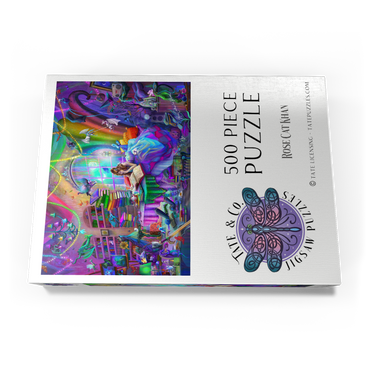 Darstellung des Puzzle Motivs Magic Study Rainbow Edition - Rose Cat Khan 500 Puzzle Schachtel Ansicht3