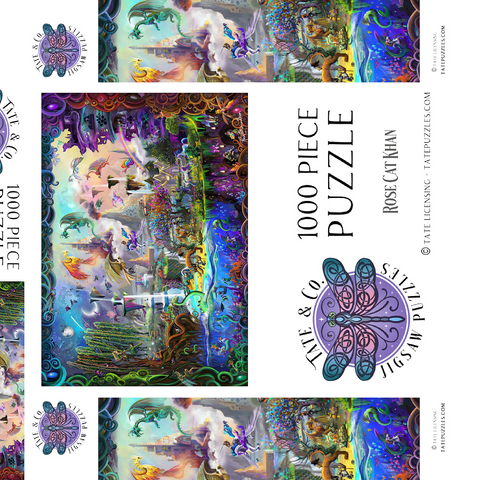 Darstellung des Puzzle Motivs Magical Mythology - Rose Cat Khan Magical Mythology - Rose Cat Khan 1000 Puzzle Schachtel 3D Modell