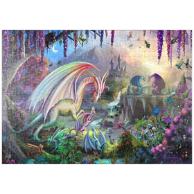 Darstellung des Puzzle-Motivs Drachen-Tal - Rose Cat Khan – Puzzleteile: 1000