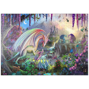 Darstellung des Puzzle Motivs puzzleplate Dragon Valley - Rose Cat Khan 1000 Puzzle