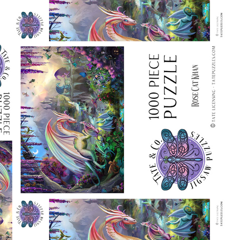 Darstellung des Puzzle Motivs Drachen-Tal - Rose Cat Khan Dragon Valley - Rose Cat Khan 1000 Puzzle Schachtel 3D Modell