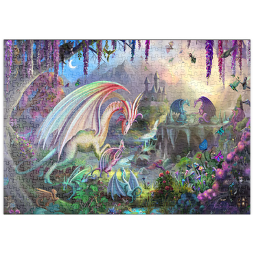 Darstellung des Puzzle Motivs puzzleplate Dragon Valley - Rose Cat Khan 500 Puzzle