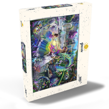 Darstellung des Puzzle Motivs Dragon's Garden - Rose Cat Khan 200 Puzzle Schachtel Ansicht2