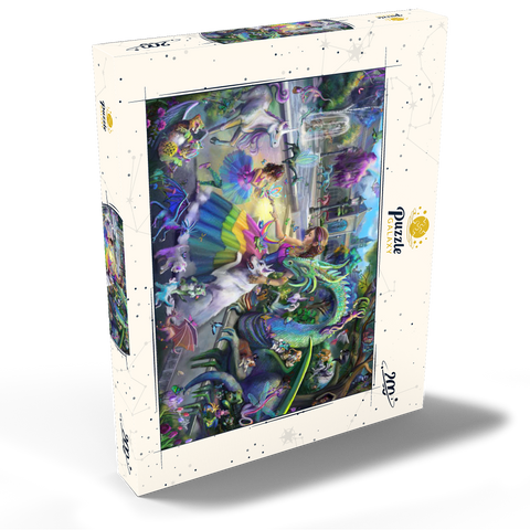 Darstellung des Puzzle Motivs Drachen-Garten – Rose Cat Khan Dragon's Garden - Rose Cat Khan 200 Puzzle Schachtel Ansicht2