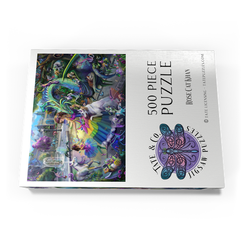 Darstellung des Puzzle Motivs Drachen-Garten – Rose Cat Khan Dragon's Garden - Rose Cat Khan 500 Puzzle Schachtel Ansicht3
