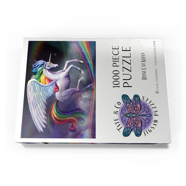 Darstellung des Puzzle Motivs Rainbow Dancer Unicorn - Rose Cat Khan 1000 Puzzle Schachtel Ansicht3