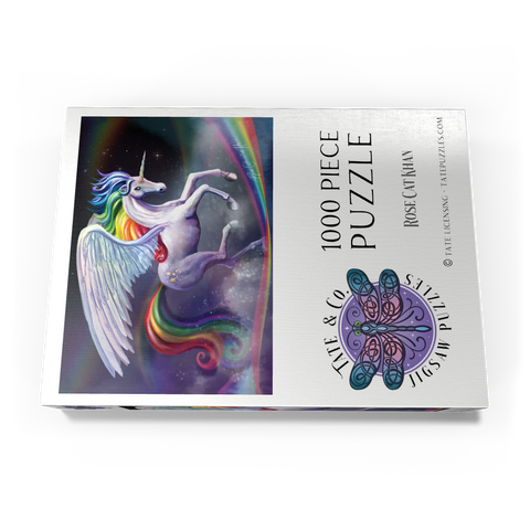 Darstellung des Puzzle Motivs Regenbogen-Tänzer-Einhorn – Rose Cat Khan Rainbow Dancer Unicorn - Rose Cat Khan 1000 Puzzle Schachtel Ansicht3