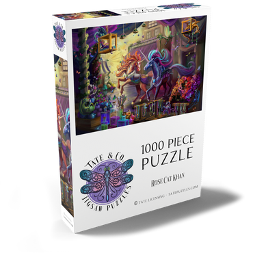 Darstellung des Puzzle Motivs Twilight Unicorn Marketplace - Rose Cat Khan 1000 Puzzle Schachtel Ansicht2