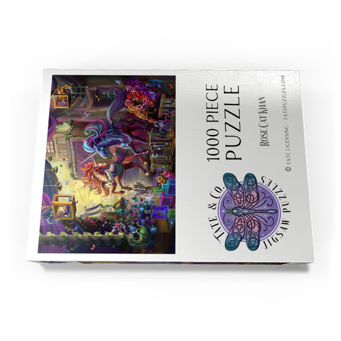 Darstellung des Puzzle Motivs Zwielicht-Einhorn-Marktplatz – Rose Cat Khan Twilight Unicorn Marketplace - Rose Cat Khan 1000 Puzzle Schachtel Ansicht3