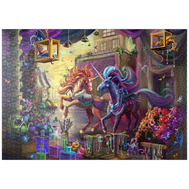Darstellung des Puzzle Motivs puzzleplate Twilight Unicorn Marketplace - Rose Cat Khan 1000 Puzzle