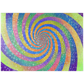 Darstellung des Puzzle Motivs Swirl Rainbow Challenge - Rose Cat Khan - Puzzleteile: 1000